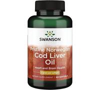 Swanson Pristine Norwegian Cod Liver Oil 1000mg Softgels 60 Softgels