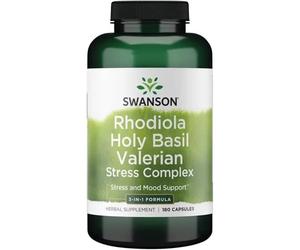 Swanson Rhodiola Holy Basil Valerian Stress Complex 180 Capsules