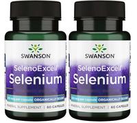 Swanson SelenoExcell Selenium, 200mcg, 60 Capsules, High-dose, Laboratory-Tested, Soy-Free, Gluten-Free, Non-GMO (Pack of 2)