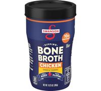 Swanson Sipping Chicken Bone Broth With Ginger and Turmeric, 10.75 oz Microwavable Cup
