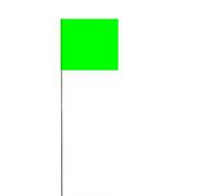 Swanson Tool Co FLM15100 2.5-Inch by 3.5-Inch Marking Flags with 15-Inch Wire Staffs, Lime, 100-Pack