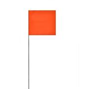 Swanson Tool Co FOR15100 2.5-Inch by 3.5-Inch Marking Flags with 15-Inch Wire Staffs, Orange, 100-Pack