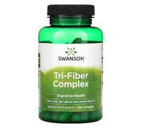 Swanson - Tri-Fiber Complex | Balanced Plant-Based Blend for Digestive Regularity | Psyllium, Oat & Apple Fiber - 100 Capsules