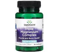 Swanson - Triple Magnesium Complex | Combination of Magnesium Oxide, Citrate & Aspartate | Supports Normal Muscle Function & Electrolyte Balance - 30 Capsules