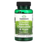 Swanson - Valerian, Chamomile & Hops | Traditional Botanical Complex for Relaxation & Sleep Support | 60 Capsules