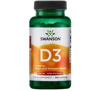 Swanson High Potency Vitamin D3 Vitamin D3 for bone and immune health 250 pcs, capsule, 1000 IU