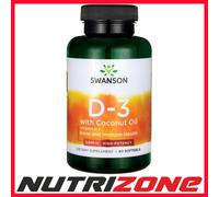 Swanson Vitamin D3 With Coconut Oil 2000iu Softgels 60 Softgels