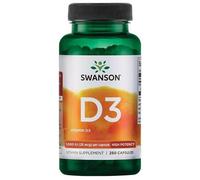 Swanson High Potency Vitamin D3 Vitamin D3 for bone and immune health 250 pcs, capsule, 1000 IU