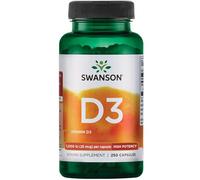 Swanson, Vitamin D3, 25mcg (1000 IU), 250 Capsules, Highly Dosed, SOYA Free, Gluten Free, Non-GMO