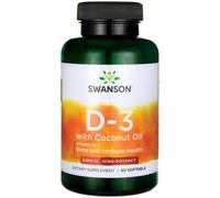 Swanson Vitamin D3 With Coconut Oil 2000iu Softgels 60 Softgels