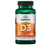 Swanson High Potency Vitamin D3 Vitamin D3 for bone and immune health 250 pcs, capsule, 1000 IU
