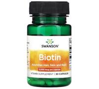 Swansons Swanson - Biotin | High-Potency Support for Hair, Skin & Nails - 30 Capsules