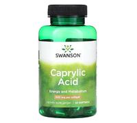 Swansons Swanson - Caprylic Acid 600mg | Digestive & Microbial Balance Support | Medium Chain Fatty Acid - 60 Softgels