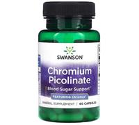 Swansons Swanson - Chromium Picolinate Featuring Chromax | Metabolism and Blood Sugar Support | 200mcg Capsules - 60 Count