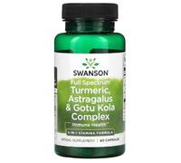 Swansons Swanson - Full Spectrum Turmeric, Astragalus & Gotu Kola Complex | Immune and Mental Wellness - 60 Capsules