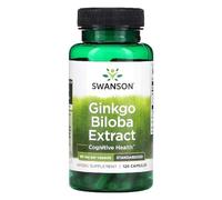 Swansons Swanson - Ginkgo Biloba 60mg | Standardized 24% Extract for Cognitive & Circulatory Support | 120 Capsules