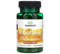 Swansons Swanson - Riboflavin Vitamin B-2, 100mg | Energy and Metabolism Support - 100 Capsules