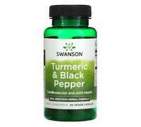 Swansons Swanson - Turmeric & Black Pepper Complex | Curcumin with BioPerine for Absorption & Joint Support | 60 Capsules