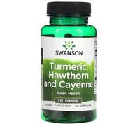 Swansons Swanson - Turmeric, Hawthorn and Cayenne | Herbal Blend for Heart and Joint Health | 60 Capsules