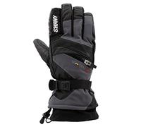 Swany Men's X-Change Sports Moisture-Wicking Quick-Drying Warm Durable Flexible Leather Winter Gloves, Charcoal Gray/Black, Large