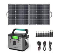 SWAREY Portable Power Station 518Wh with 100W Solar Panel, 500W(1000W Surge) AC Outlet, 65W USB-C Port, Solar Generator for Outdoors Camping Travel Fishing RV