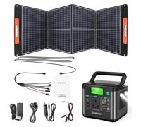 SWAREY Portable Power Station S160 with 100W Solar Panel, 222Wh Solar Generator, 300W(600W Surge) AC Outlet, PD 65W USB-C Port for Camping Outdoors Travel Fishing Emergency
