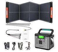 SWAREY Portable Power Station S500 with 100W Solar Panel, 518Wh Solar Generator, 500W(1000W Surge) AC Outlet, 65W USB-C Port for Camping Outdoors Travel Fishing RV