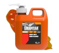 Swarfega Orange Heavy Duty Hand Cleaner, Cornmeal Scrub, 1 Litre Pump | Solvent-free, silicone-free gel with glycerin for mechanics and trades; lifts ingrained oil, for professional use only