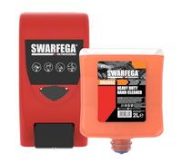 Swarfega Wall-Mounted Hand Cleaner Dispenser (4L) + Swarfega Orange Cartridge (2L) Bundle - Durable & Hygienic - Removes Oil, Grease & Grime - Orange Fragrance - For Professional Use Only