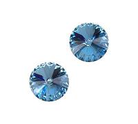 Swarovski 1122 Rivoli Crystal Stones Aqua F 10.7mm PK2