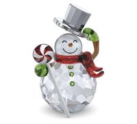Swarovski 2023 Holiday Cheers Dulcis Snowman Figurine, White and Multi-Coloured Crystals, from the Holiday Cheers Collection