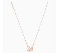 Swan necklace, Swan, Pink, Rose gold-tone plated