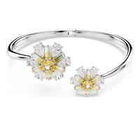 Swarovski Idyllia bangle, Flower, Yellow, Rhodium plated