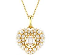 Swarovski Hyperbola pendant, Heart, White, Gold-tone plated