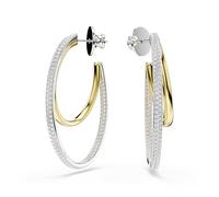 Swarovski Jewellery Swarovski Hyperbola Round Cut Two Tone Hoop Earrings 4.6 x 0.8cm