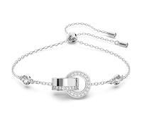 Swarovski Adjustable Bracelet, Pavé Crystals in a Rhodium Plated Setting, from the Hollow Collection, Size Medium