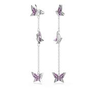Swarovski Amazon Exclusive Idyllia Collection, Round Cut, Butterfly, Purple, Rhodium Plated