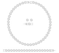 Swarovski Angelic Jewellery Set - Women's Swarovski Necklace and Earring Pair with Sparkling White Crystal