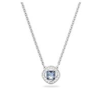 Swarovski Angelic necklace, Square cut, Blue, Rhodium plated