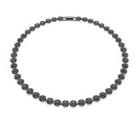 Una Angelic necklace, Round cut, Black, Ruthenium plated