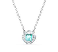 Swarovski Angelic Square necklace, Blue, Rhodium plated, from Swarovski Angelic Square Collection