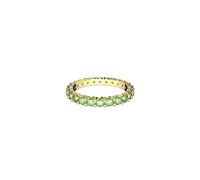 Matrix ring, Round cut, Green, Gold-tone plated