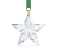 Swarovski Annual Edition 2023 Little Star Ornament with Green Ribbon and Gold-Tone Finished Accents, Part of the Swarovski Annual Edition Collection