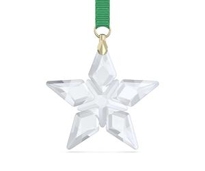 Swarovski Annual Edition 2023 Little Star Ornament with Green Ribbon and Gold-Tone Finished Accents Part of the Swarovski Annual Edition Collection