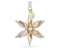 Swarovski Annual Edition Festive 3D Ornament 2025, Gold-Tone Faceted Crystal Star with Champagne Gold-Tone Metal Accents & White Grosgrain Ribbon, Part of the Swarovski Annual Edition Collection