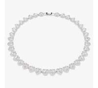 Swarovski x Ariana Grande Tennis Necklace, Heart Motif with Clear Mixed-Cut Crystals in a Rhodium-Finished Setting, Part of the Ariana Grande x Capsule Collection