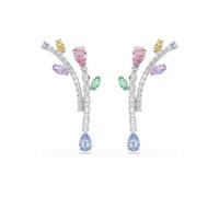 Ariana Grande x Swarovski drop earrings, Mixed cuts, Multicoloured, Rhodium plated