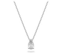 Swarovski Attract Adjustable Necklace, Precision Cut White Crystal, Rhodium Plated with Crystal Emblazened Logo Appendage from the Attract Collection for Women
