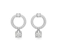 Swarovski Attract Circle Pierced Earrings with Circle Cut Crystals and matching Pav? on a Rhodium Plated Post with Butterfly Back Closure