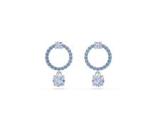Swarovski Attract Drop Earrings, Blue Round-Cut Crystals in a Rhodium-Finished Setting, Part of the Swarovski Attract Collection